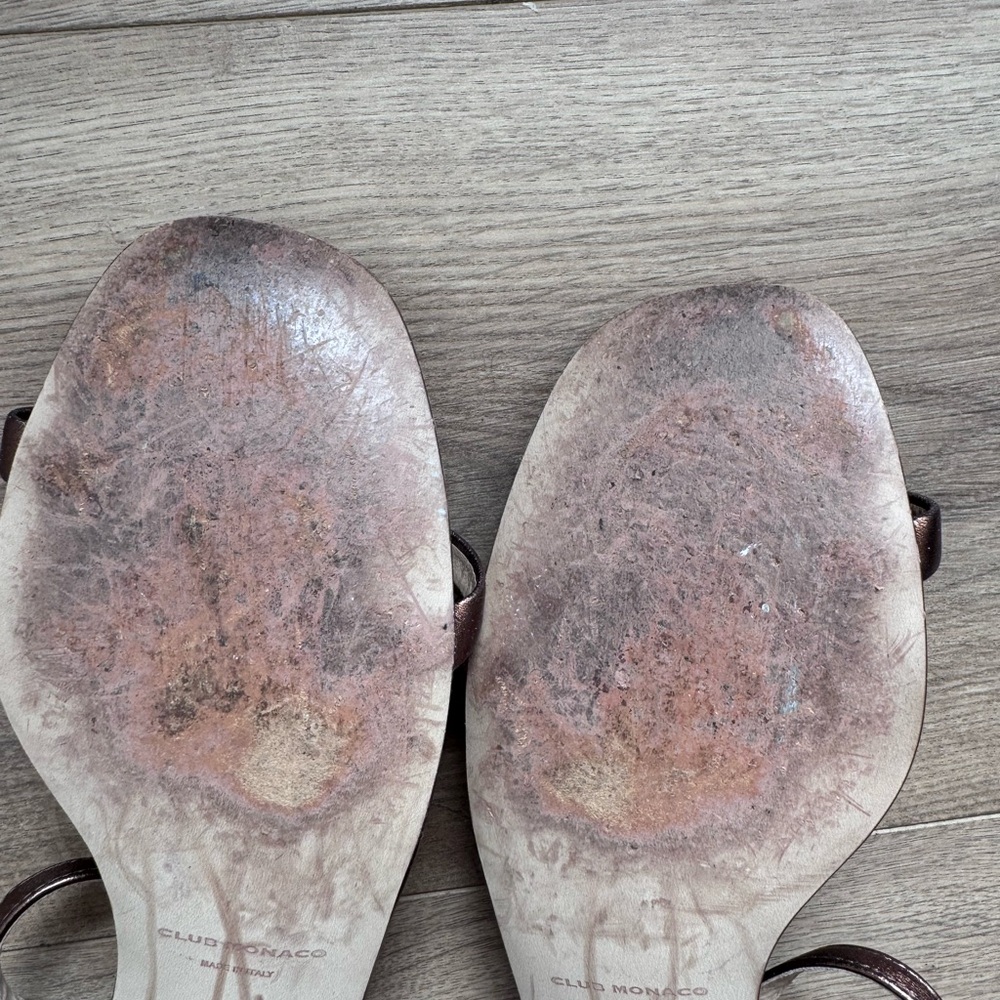 Club Monaco Elegant Brown Bronze Sandals - Picture 4 of 9